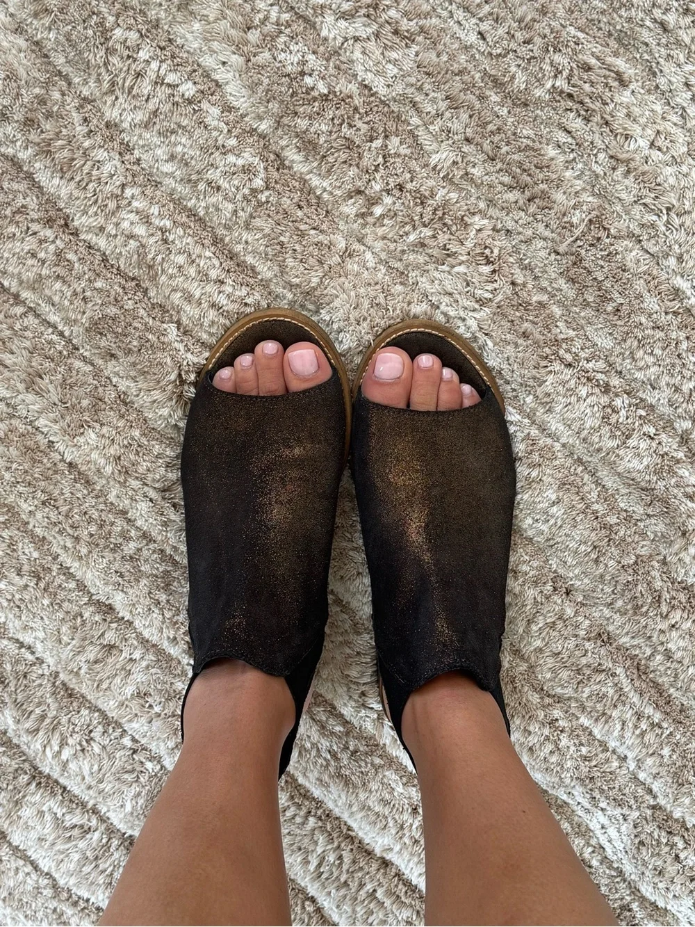 Musse & Cloud Brown Open-Toe Slingback Sandals
